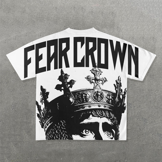 Fashion Fear Crown Print Short Sleeve T-Shirt