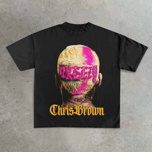 Street hip hop rap printed T-shirt