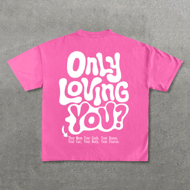 Love Is Comedy Print Short Sleeve T-Shirt