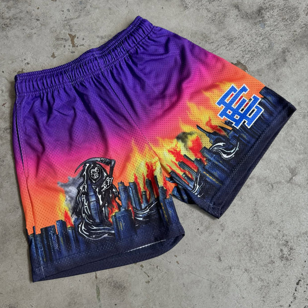 Death City Casual Street Mesh Shorts