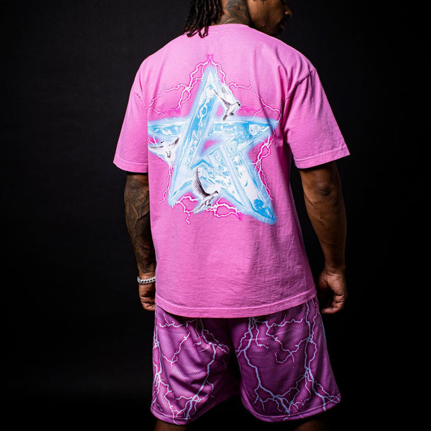 Peace Dove Casual T-shirt Mesh Shorts Two-piece Set
