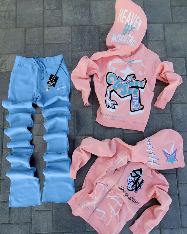 Stylish and personalized full-zip hoodie set