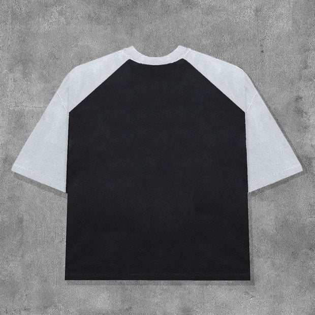 God Is Great Contrast Color Print Short Sleeve T-Shirt