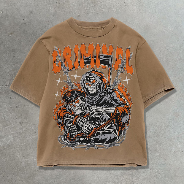 Death Thug Casual Street Vintage T-shirt