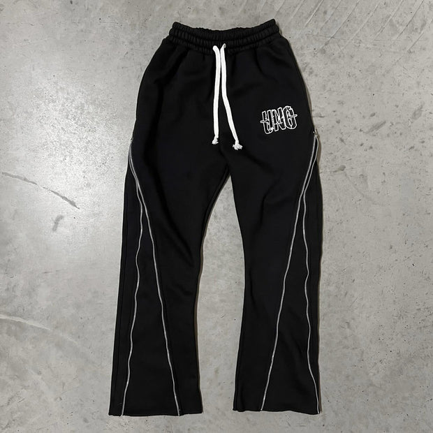 Multi-zip casual sports pants