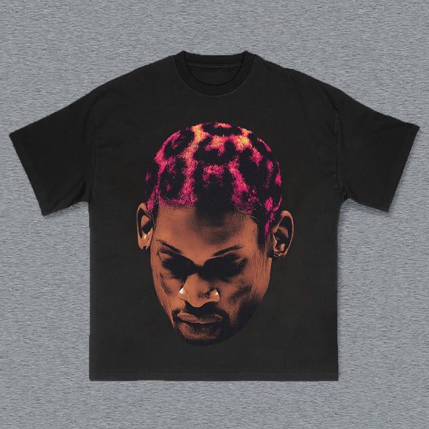 Big Face Print Short Sleeve T-Shirt
