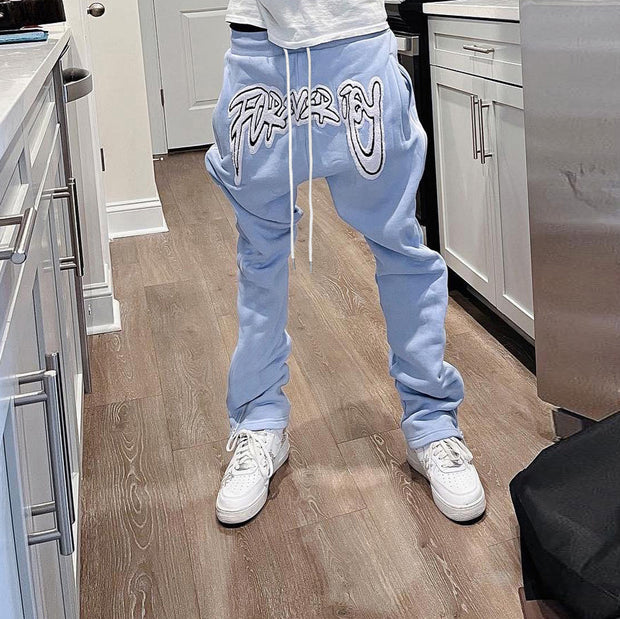 Casual personalized monogram pattern trousers