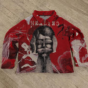 Silent World Casual Street Zip Tapestry Jacket