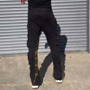 Discreet Leopard Print Drawstring Multi-Pocket Trousers