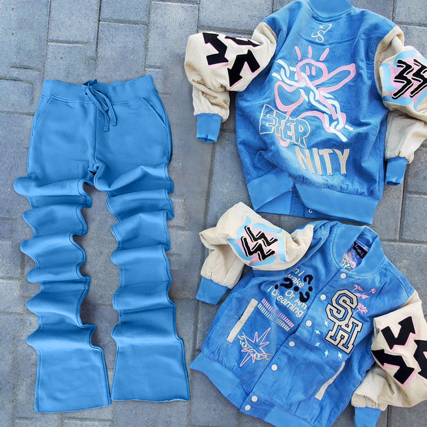 Personalized retro college style jacket two-piece set