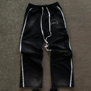 Letter Contrast Color Printed Pocket Sweatshirt Pants