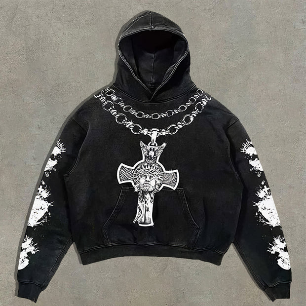 Fashion personalized cross hoodie