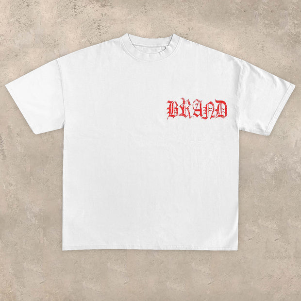 Casual statement print preppy T-shirt