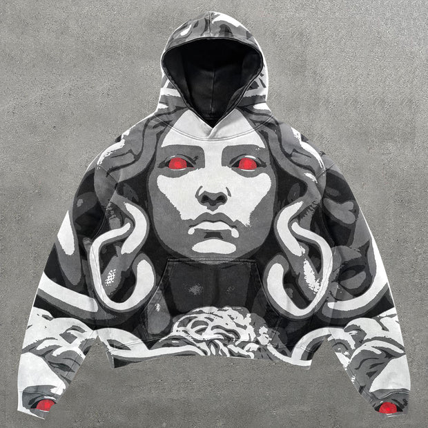 vintage medusa print hoodie