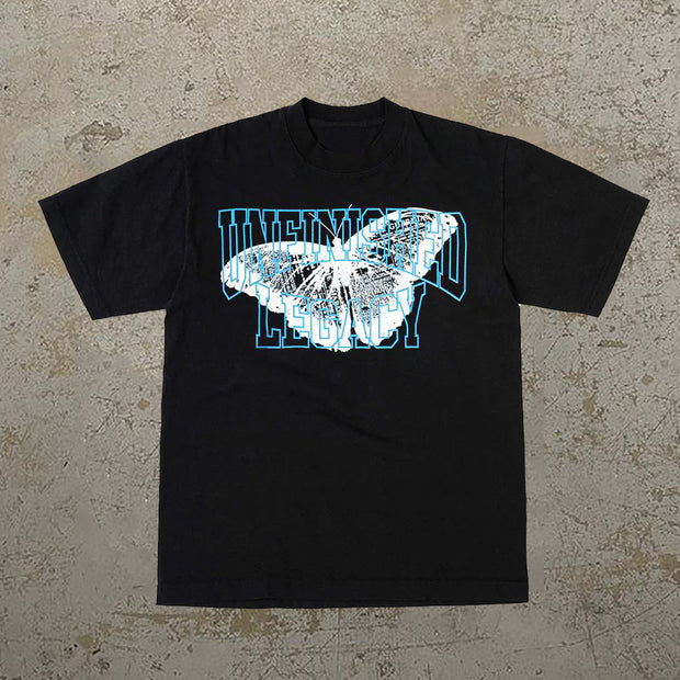 Casual Butterfly Print Short Sleeve T-Shirt