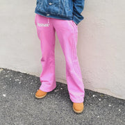 Fashionable personality contrast color fake two-piece trousers