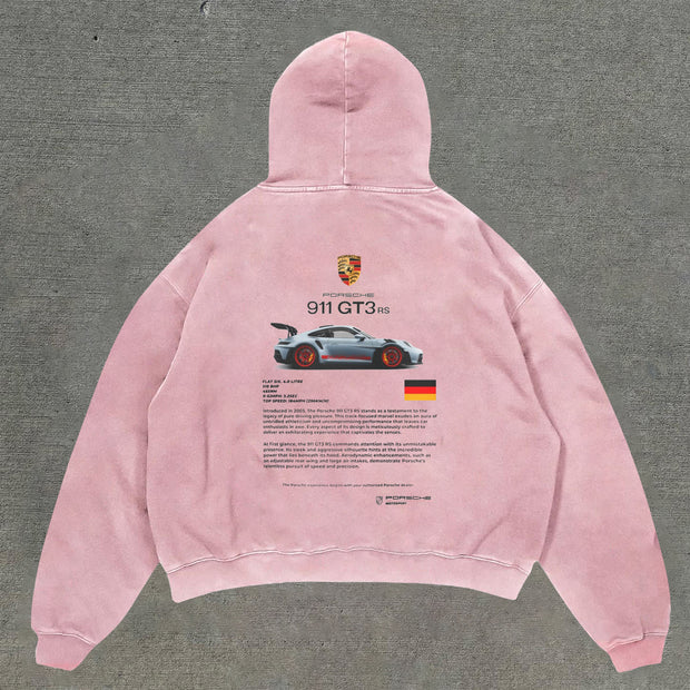 Street Style Racing Graphic Letter Print Hoodie