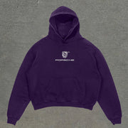 Street Style Racing Graphic Letter Print Hoodie