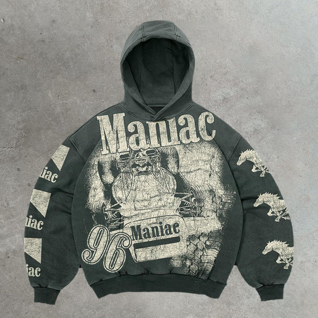 Racing casual street retro heavyweight hoodie