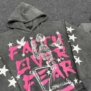 Faith Over Fear Casual Street Vintage Hoodie