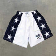 Personalized star contrast mesh shorts