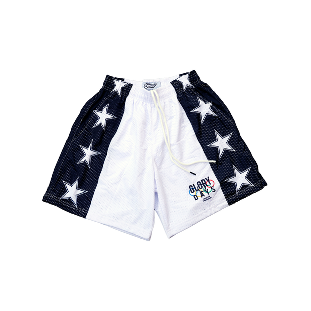 Personalized star contrast mesh shorts