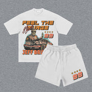 Racer No. 99 Print Short Sleeve Two Piece Set