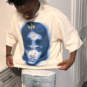 Abominable Phantom Printed Three-quarter Sleeve T-shirt
