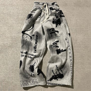 Casual street retro graffiti sports trousers