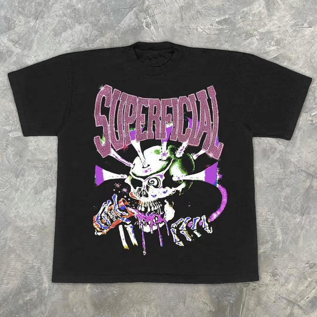 Explosion skull casual street short sleeve T-shirt