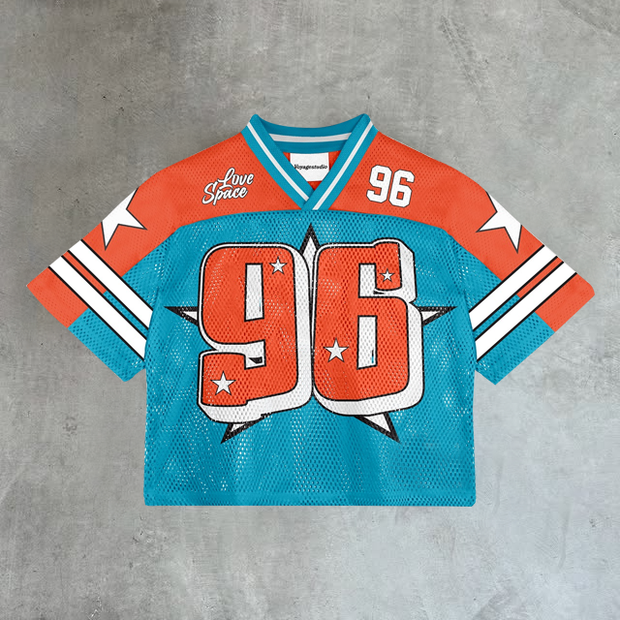 Contrast color number 96 mesh jersey