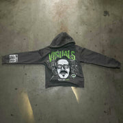 Visuals Print Long Sleeve Hoodies