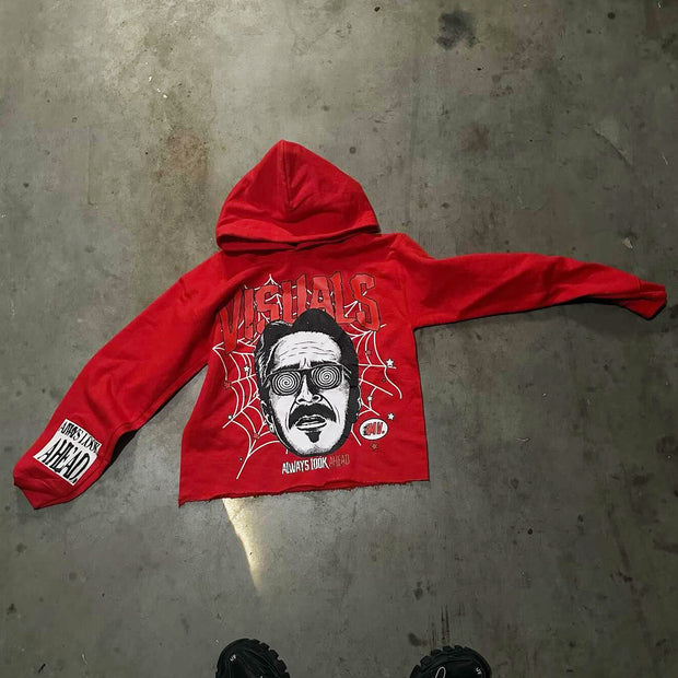 Visuals Print Long Sleeve Hoodies