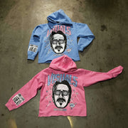Visuals Print Long Sleeve Hoodies