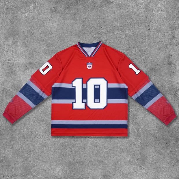 Fake Two No.10 Printed Long Sleeve Jersey