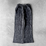 Vintage Cross Print Flared Pants