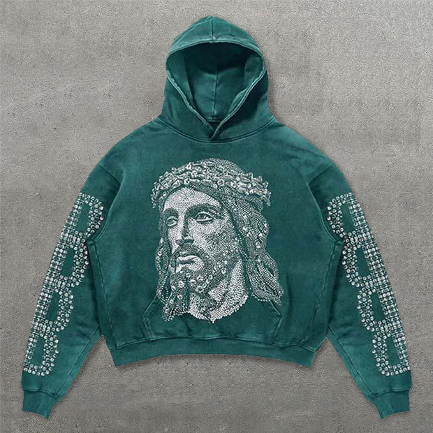 Stylish Jesus Print Long Sleeve Hoodies