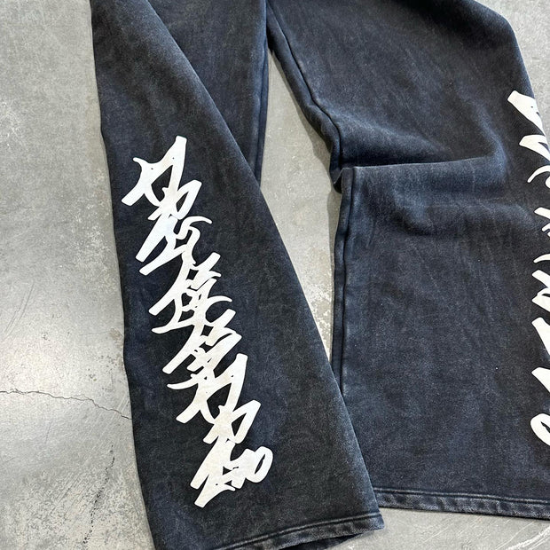 Knight casual street retro washed sports pants