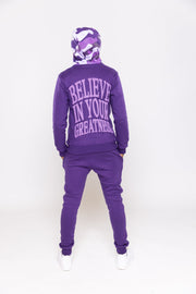 Stylish Retro Camo Zip Sweatshirt Set