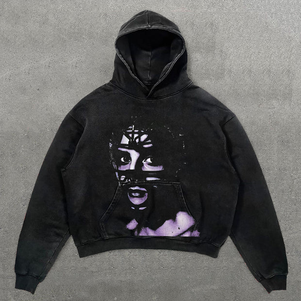 Unisex Broken Feeling Print Long Sleeve Hoodies