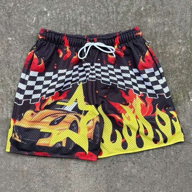 Flame Racing Casual Street Mesh Shorts