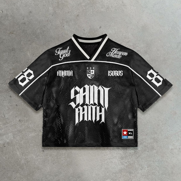 League casual street mesh stitching jersey