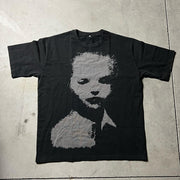 Retro casual print street T-shirt