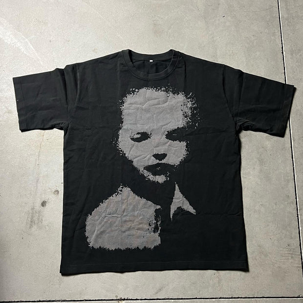 Retro casual print street T-shirt