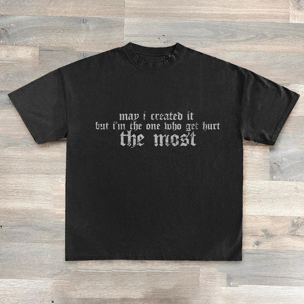 Jesus & Letters Print Short Sleeve T-Shirt