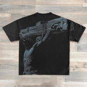 Jesus & Letters Print Short Sleeve T-Shirt