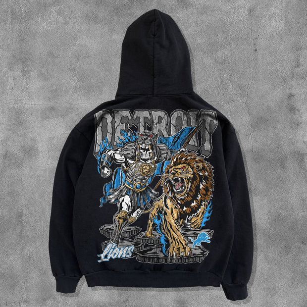 American Football Team Print Long Sleeve Hoodies