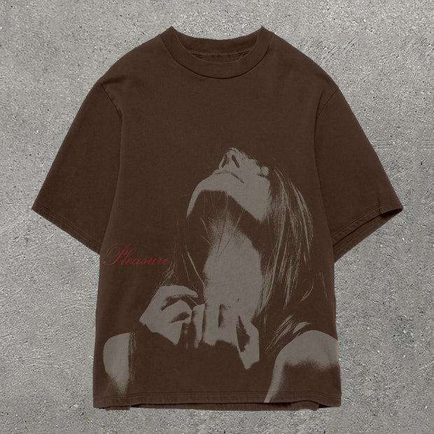Casual Girl Print Short Sleeve T-Shirt