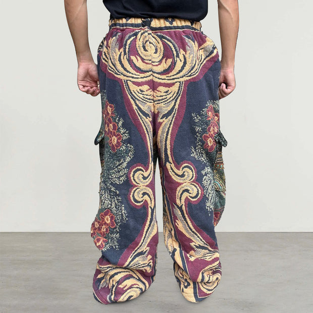 Retro hip-hop trendy tapestry trousers