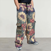 Retro hip-hop trendy tapestry trousers